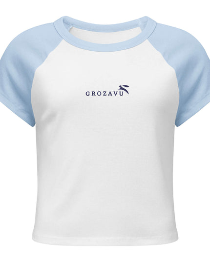 Front view of the Maison Grozavu Seamless Ash Crop Top in top — showing the premium fabric texture.