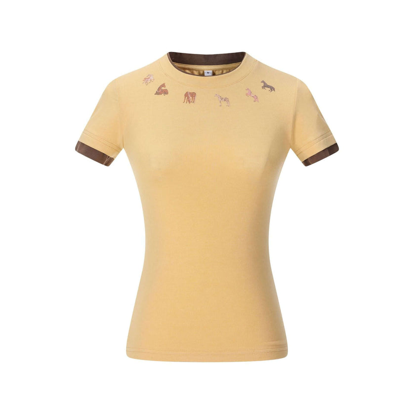 Maison Grozavu Ghost Tee Silhouette in neutral — front view showing the clean silhouette and premium fabric construction