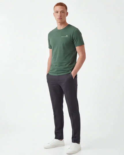Front view of the Maison Grozavu Bone Tee Foundation in shirt — showing the effortless drape.