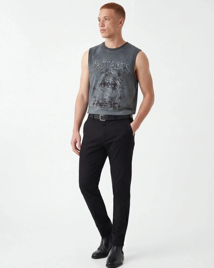 Maison Grozavu Sleek Dune Tank in signature tone — front view showing the tailored side seam