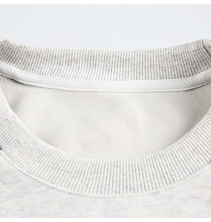 National Trend Retro Stripe Loose Shirt collar detail showing premium fabric and retro stripe design.