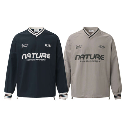 Long Sleeve Tactical TShirt in navy and gray with nature-themed graphics for outdoor adventures