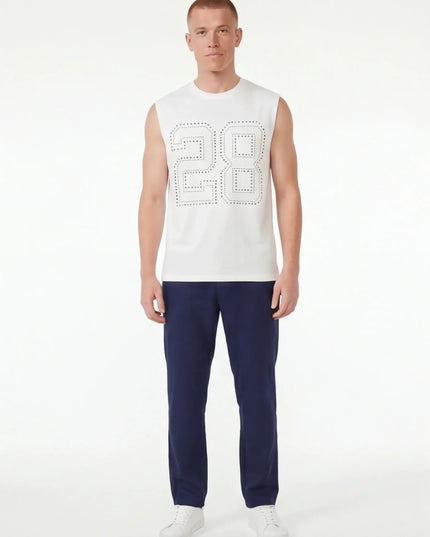 Phantom Tank Silhouette neutral — flat lay overhead showing the full garment proportions