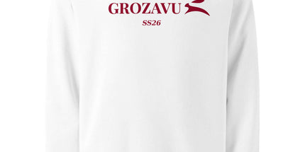 Grozavu Brushed Fleece Crewneck in 350 g/m² organic cotton, White, front