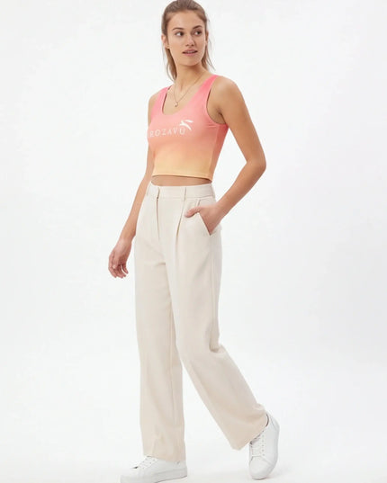 Front view of the Maison Grozavu Flint Crop Top Structure in fashion — showing the sleek silhouette.