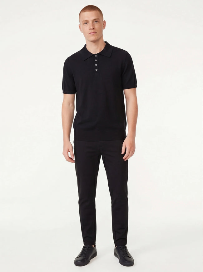 Pull en tricot à col à manches courtes à coupe parfaite