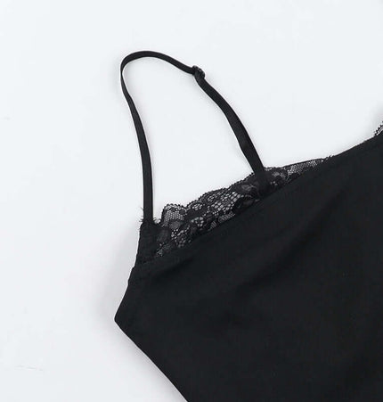 Patchwork Lace Camisole Top – Slim Fit with delicate lace detailing and adjustable straps.
