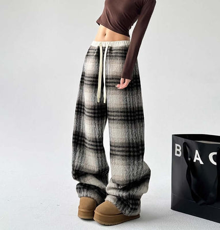 Plaid Flannel Fleece Lined Winter Pants featuring a relaxed fit and stylish plaid pattern, perfect for colder seasons.