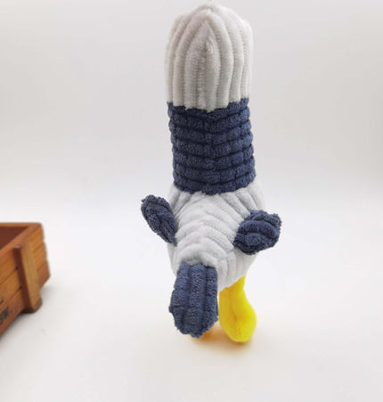 Plush Seagull Doll Bag Pendant Keychain featured from the back, showcasing its cute design and plush material.