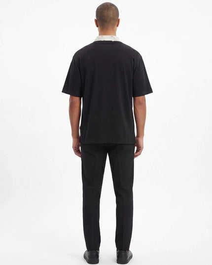 Rear view of the Maison Grozavu Slate Tee Edition in shirt — showing the robust construction.