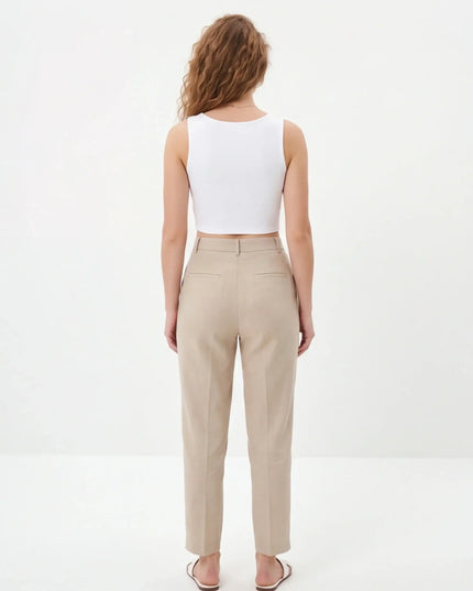 Maison Grozavu Slate Crop Top Concept — rear view showing the back panel construction and neutral colourway hemline detail