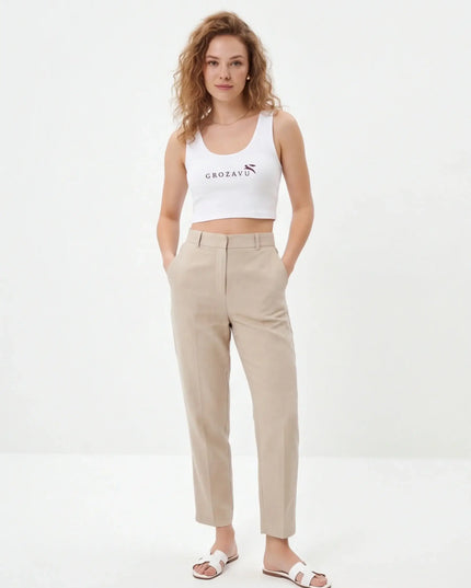 Slate Crop Top Concept lifestyle image — the piece worn in context showing natural drape and proportions