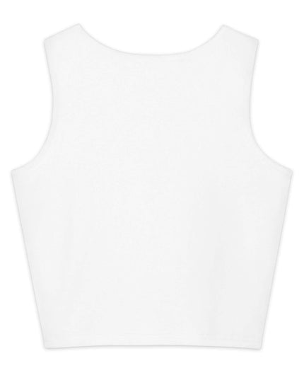 Maison Grozavu Slate Crop Top Concept — rear view showing the back panel construction and White colourway hemline detail