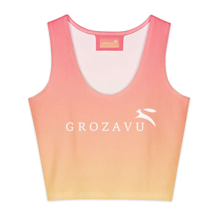 boxy crop top with Grozavu logo
