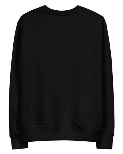 Black pure cotton crewneck in 350 g/m² organic cotton, studio back view