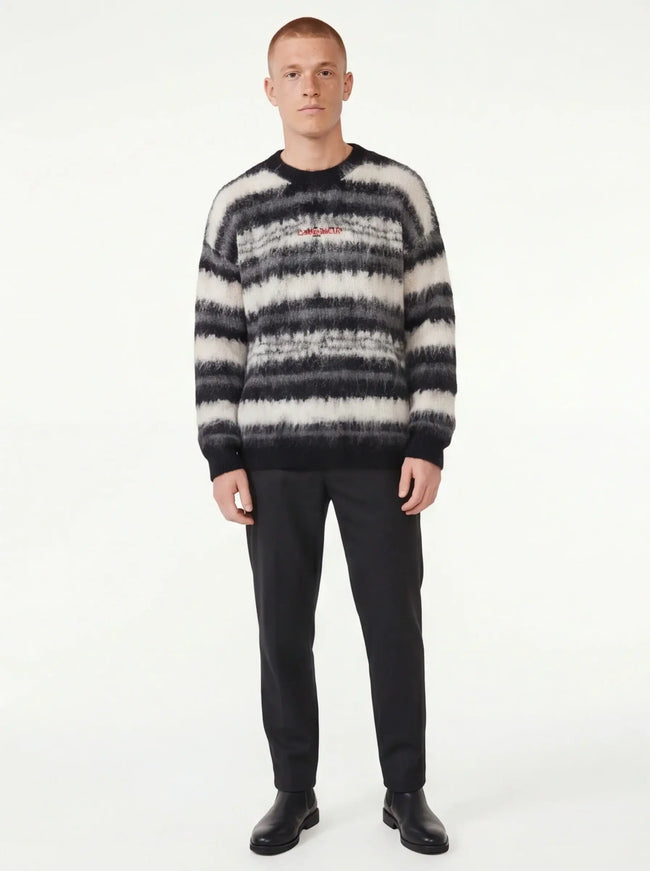 Maison Grozavu thermal sweatshirt — side angle of relaxed fit