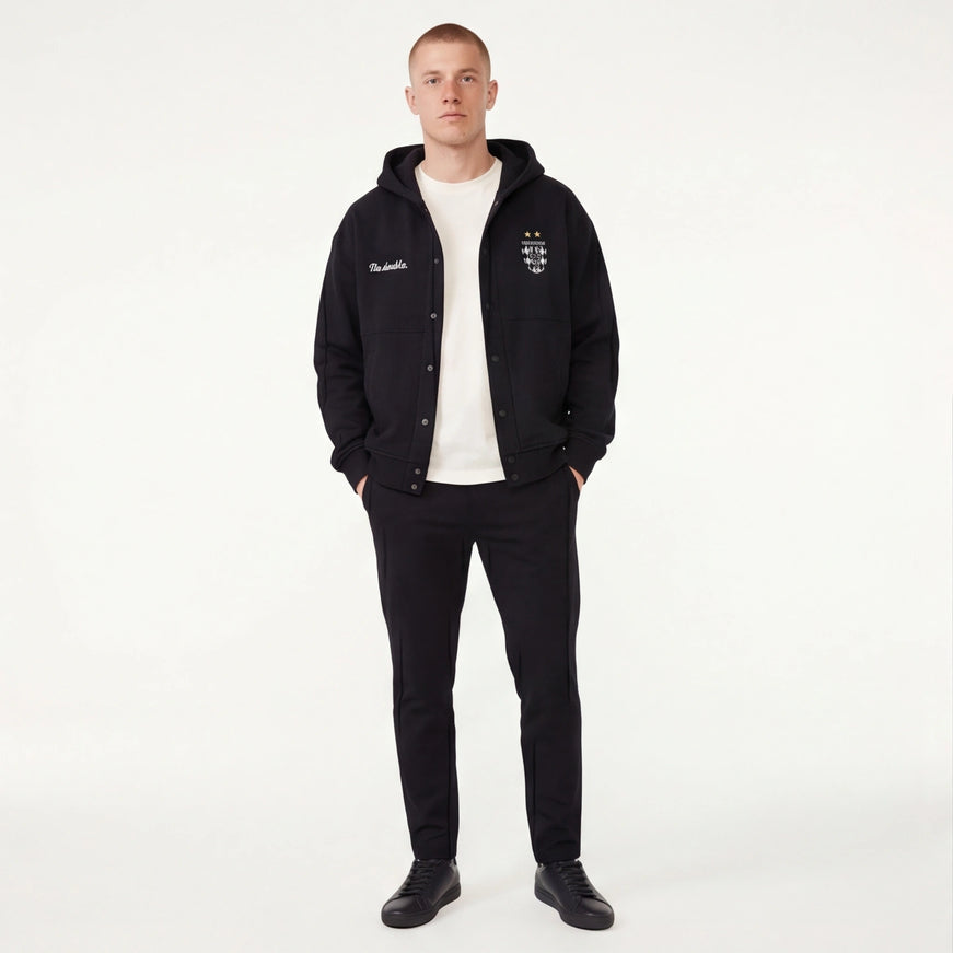 Sudadera con Capucha y Bordado de Botones