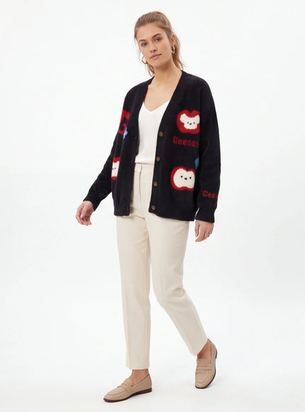 Must-Have Florales Strick Schwerer Cardigan