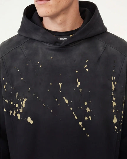 Maison Grozavu Modern Alabaster Hoodie in signature tone — front view showing the structured collar construction