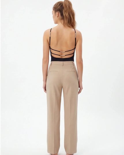 Maison Grozavu Sable Tank Loom in signature tone — front view showing the tailored side seam
