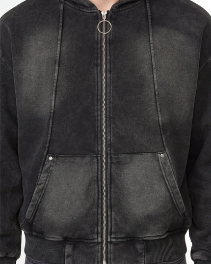 Maison Grozavu Onyx Crewneck Volume in signature tone — front view showing the structured collar construction