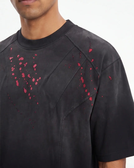 Maison Grozavu Quiet Quartz Tee in signature tone — front view showing the subtle drape of the fabric