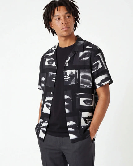 Maison Grozavu Crafted Ecru Shirt in signature tone — front view showing the seamless shoulder transition