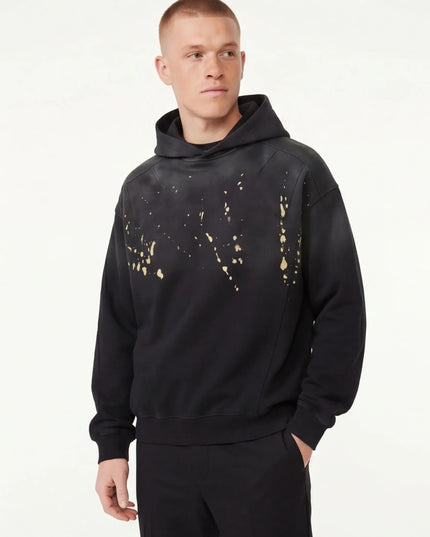 Maison Grozavu Modern Alabaster Hoodie in signature tone — front view showing the seamless shoulder transition