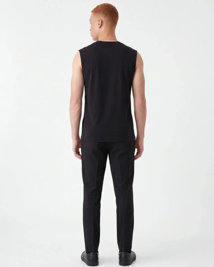 Maison Grozavu Phantom Tank Silhouette — side profile view showing the shoulder drop and sleeve length