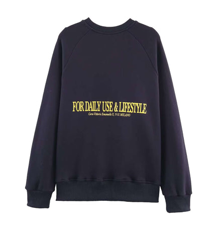 Retro Printed Pullover Hoodie – Loose Fit showcasing a black sweatshirt with yellow text for daily use and lifestyle.