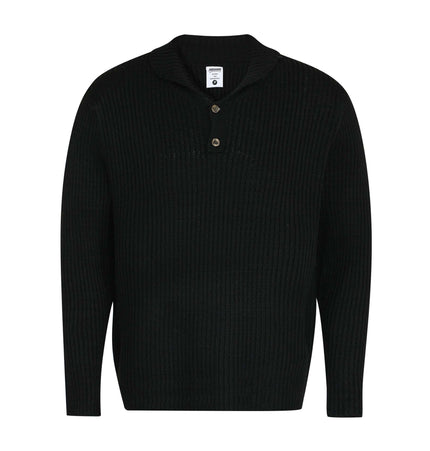 Retro Turn-Down Collar Sweater - Loose Fit in dark green, featuring a relaxed silhouette and button details.