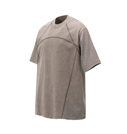 Retro Washed Letter Print TShirt – Loose Fit in a vintage, worn-in style with short sleeves and soft cotton fabric.