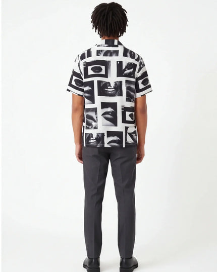 Maison Grozavu Crafted Ecru Shirt in signature tone — front view showing the structured collar construction