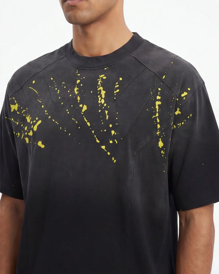 Maison Grozavu Quiet Quartz Tee in signature tone — front view showing the reinforced stitching on the hem