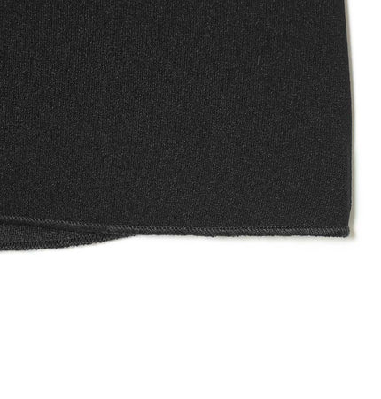 Close-up of the textured fabric of a Round Neck Knit Top – Slim Fit in black.