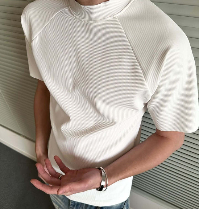 Seamless Jacquard TShirt – Loose Fit, lightweight men's tee in clean casual style, relaxed fit, short sleeves.