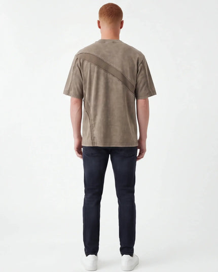 Front view of the Maison Grozavu Ivory Tee Structure in shirt — showing the premium fabric texture.