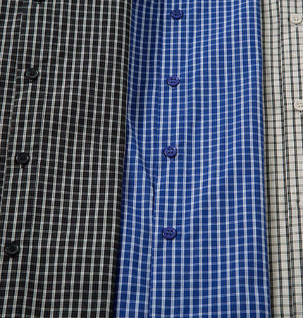 Short Sleeve Plaid Shirt collection featuring black, blue, and white checked patterns for summer fashion.