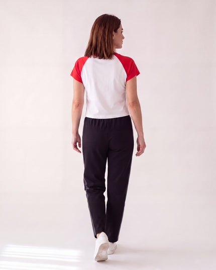 Camiseta de Obsidiana — Blanco/Negro — Blanco/Rojo — full_back