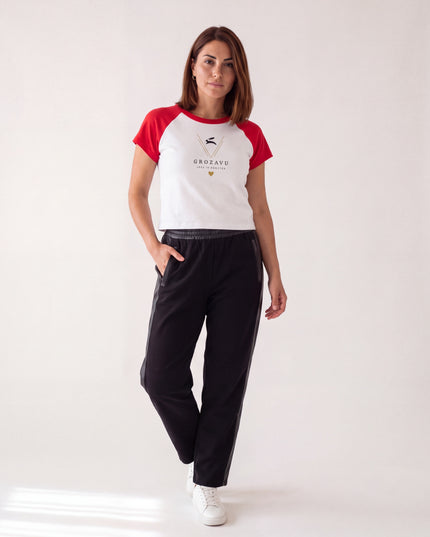 Camiseta de Obsidiana — Blanco/Negro — Blanco/Rojo — full_front