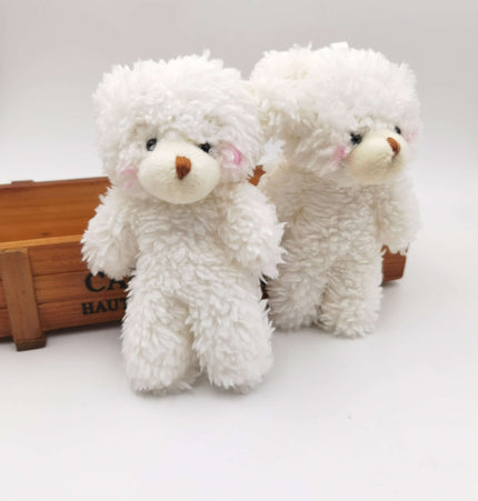 Shy Blush Bear Plush Keychain featuring a cute blushing bear with soft fur, perfect for bags and keys.