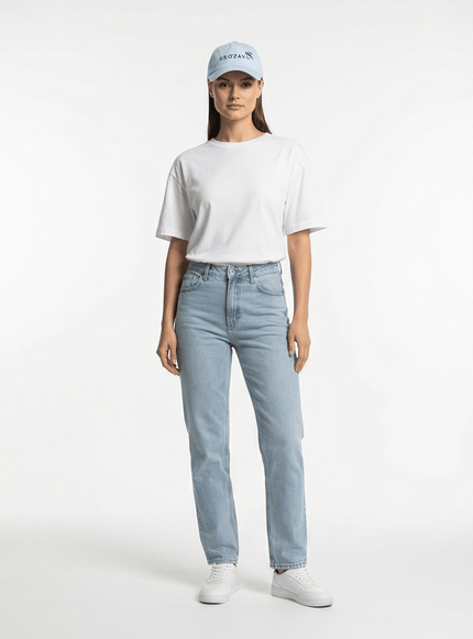 Model wearing signature cotton cap by Grozavu