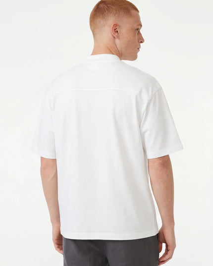 Rear view of the Maison Grozavu Premium Marble Tee in tee — showing the relaxed fit.