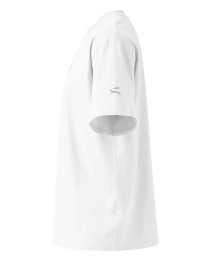 Front view of the Maison Grozavu Premium Marble Tee in tee — showing the refined stitching.