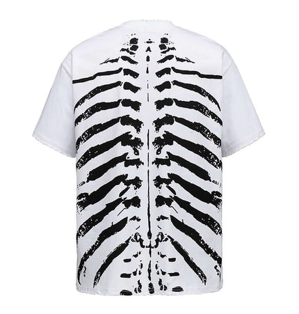 Skull Demon Printed TShirt – Loose Fit featuring a striking skeleton print on the back of the shirt.