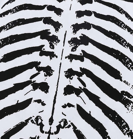 Skull Demon Printed TShirt – Loose Fit featuring a striking black skeleton print on a white background.