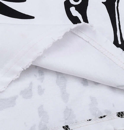 Skull Demon Printed TShirt – Loose Fit close-up showing fabric texture and print details.