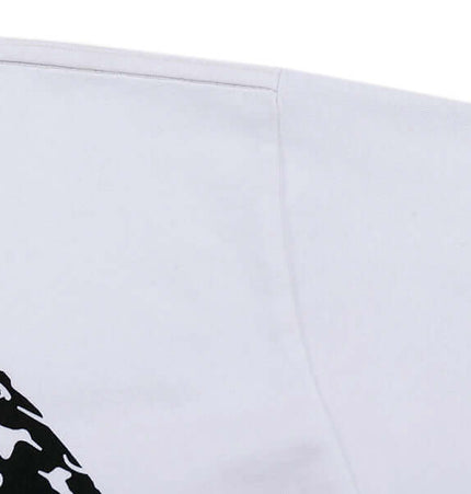 Detail of the Grozavu Skull Demon Printed TShirt – Loose Fit highlighting the unique collar and fabric texture.