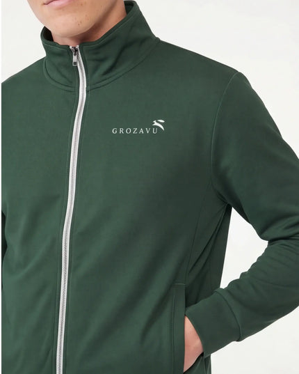 Front view of the Maison Grozavu Sophisticated Ghost Jacket in jacket — showing the effortless drape.