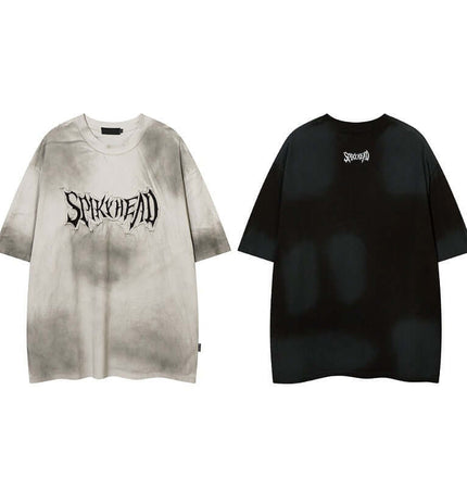 Patch Embroidery TShirt – Loose Fit featuring creative letter patch design and trendy oversized silhouette.